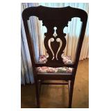 Dining Table with 9 Chairs, Floral Upholstered Seats