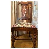 Dining Table with 9 Chairs, Floral Upholstered Seats