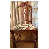 Dining Table with 9 Chairs, Floral Upholstered Seats
