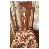 Dining Table with 9 Chairs, Floral Upholstered Seats