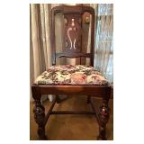 Dining Table with 9 Chairs, Floral Upholstered Seats