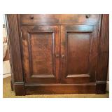 Impressive Antique Wooden Corner Cabinet with Glass Doors
