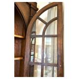 Impressive Antique Wooden Corner Cabinet with Glass Doors