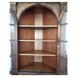 Beautiful Antique Wooden Corner Cabinet with Glass Doors