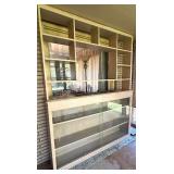 Tall Wall Unit with Display Cabinet and Shelving