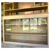 Tall Wall Unit with Display Cabinet and Shelving