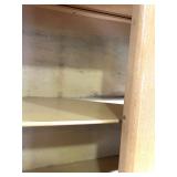 Wooden China Cabinet with Glass Doors and Storage