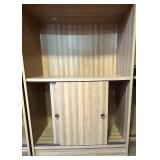 Tall Wood Veneer Bookcase with Cabinet Base