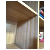 Wood Bookcase with Adjustable Shelves and Storage Cabinets