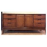 Mid-Century Modern Walnut Credenza with Drawers and Cabinet