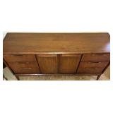 Mid-Century Modern Walnut Credenza with Drawers and Cabinet