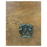 Antique Tiger Oak Bow Front Chest of Drawers with Brass Hardware