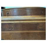 Antique Tiger Oak Bow Front Chest of Drawers with Brass Hardware
