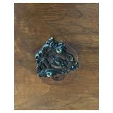 Antique Tiger Oak Bow Front Chest of Drawers with Brass Hardware