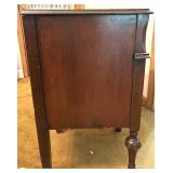 Antique Vanity Desk with Carved Details and Inlay