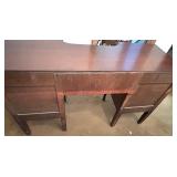 Antique Vanity Desk with Carved Details and Inlay