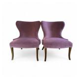 Pair of Matching Upholstered Side Chairs with Nailhead Trim