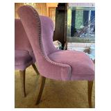 Pair of Matching Upholstered Side Chairs with Nailhead Trim