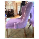 Pair of Matching Upholstered Side Chairs with Nailhead Trim
