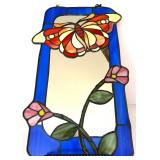 Stained Glass Butterfly and Flower Accent Mirror
