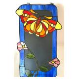 Stained Glass Butterfly and Flower Accent Mirror