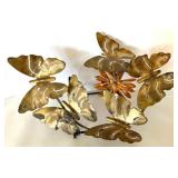 MCM Metal Butterfly and Flower Wall Decor