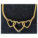 Family Love Heart Necklace, 18kt Gold Over Sterling