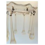 Vintage Glass Three-Light Candelabra with Prisms