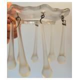 Vintage Glass Three-Light Candelabra with Prisms