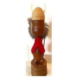 Vintage Wooden Viking Music Box and Nutcracker Figurine