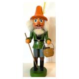 Vintage Wooden Viking Music Box and Nutcracker Figurine