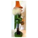 Vintage Wooden Viking Music Box and Nutcracker Figurine