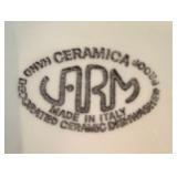 Italian Ceramic Serving Plates & Bowl, Hand-Painted Fruit & Floral Designs (3 pcs)