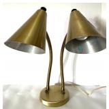 Vintage Brass Dual Gooseneck Desk Lamp