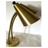 Vintage Brass Dual Gooseneck Desk Lamp