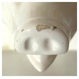 Pair of White Ceramic Pig Head Wall Mounts