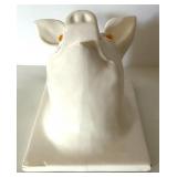 Pair of White Ceramic Pig Head Wall Mounts