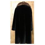 Russel Taylor North Room Black Faux Fur Coat with Brown Fur Collar