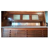 Antique Dental Cabinet with Marble Top and Glass Doors