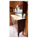 Antique Dental Cabinet with Marble Top and Glass Doors