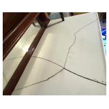 Antique Dental Cabinet with Marble Top and Glass Doors