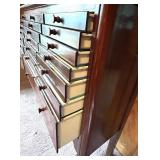 Antique Dental Cabinet with Marble Top and Glass Doors