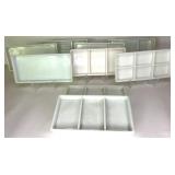 Assorted Dental Milk Glass Trays For Dental Cabinet