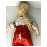 Folk Costume Themed Doll and Framed Ukrainian Folk Art Print
