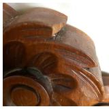 Group of Handcrafted Pottery Vessels and Carved Wood Accent