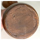 Group of Handcrafted Pottery Vessels and Carved Wood Accent