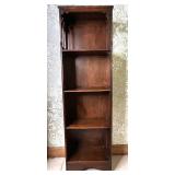Tall Wood Bookcase with Gothic Style Cutout Sides