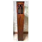 Tall Wood Bookcase with Gothic Style Cutout Sides