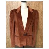 Givenchy Sport Velvet Blazer Size 16 Brown Satin Lining