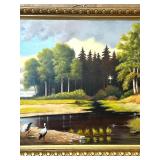 Double Sided Framed Landscape Oil Paintings, Signed and Unsigned